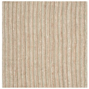 Natural Fiber Sage/Beige 4 ft. x 4 ft. Woven Crosstitch Square Area Rug