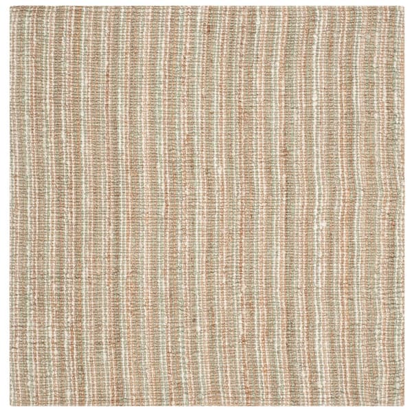 Natural Fiber Sage/Natural 10 ft. x 10 ft. Woven Crosstitch Square Area Rug