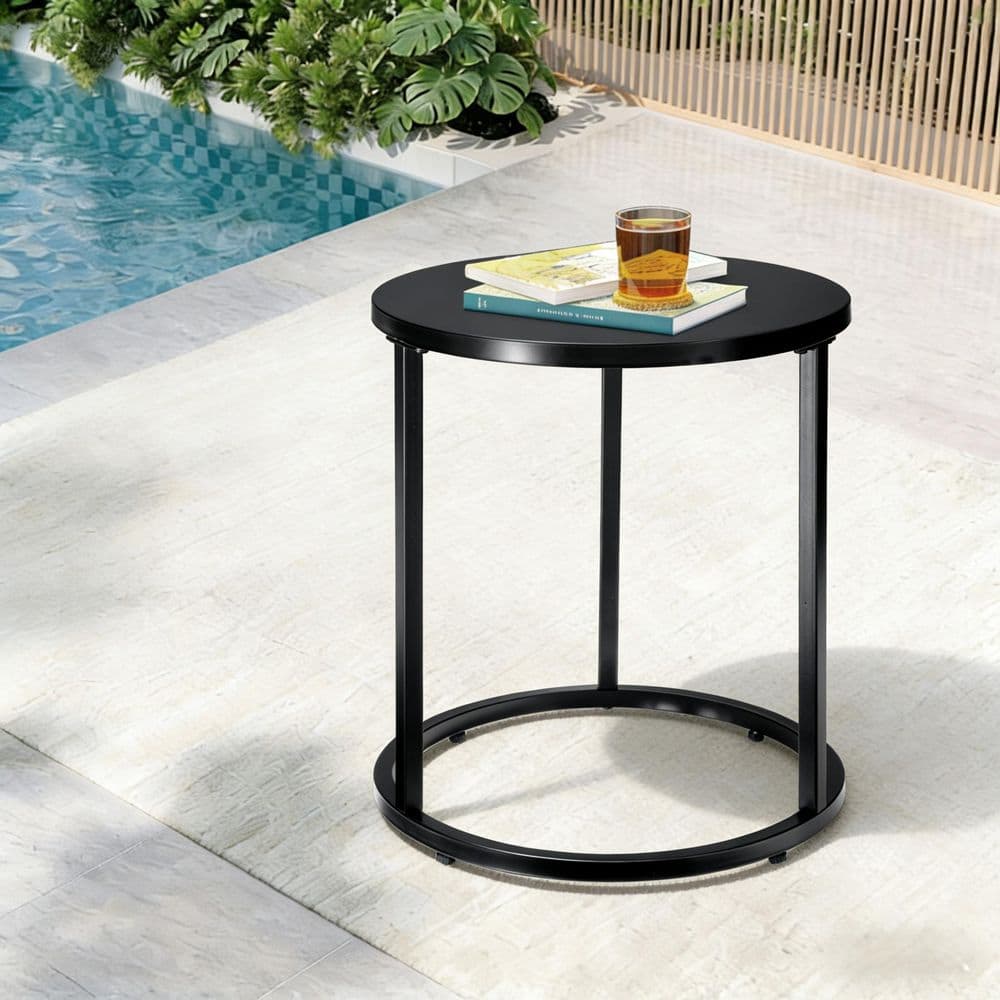 Pellebant 18 x 18 in. Round Aluminum Outdoor Side Table