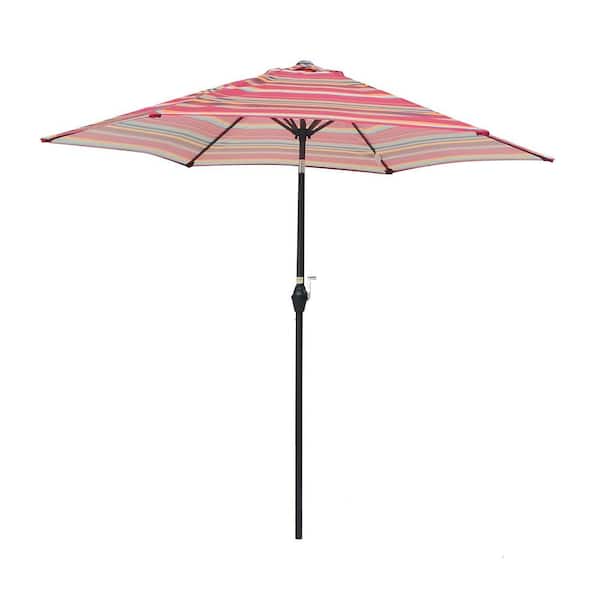 Tidoin 9 ft. Steel Market Tilt Patio Umbrella in Red
