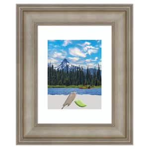 Mezzanine Antique Silver Narrow Wood Picture Frame Opening Size 11 x 14 in. (Matted To 8 x 10 in.)