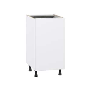 Fairhope Bright White Slab Assembled Base Kitchen Cabinet with Full Height Door (18 in. W x 34.5 in. H x 24 in. D)