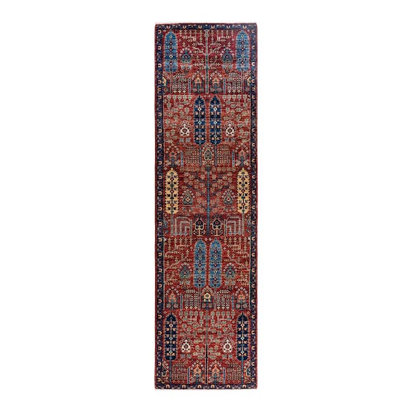 Serapi Red 3 ft. x 10 ft. Tribal Wool Indoor Area Rug