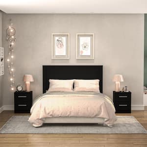 Juliette 3 Piece Wood Full Size Bedroom Set with 2 Nightstands