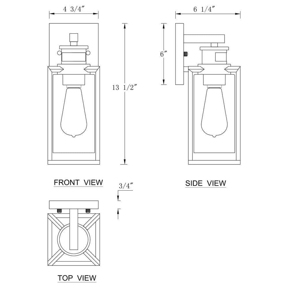 Matte Black Motion Sensor Outdoor Wall Lantern with Clear Glass