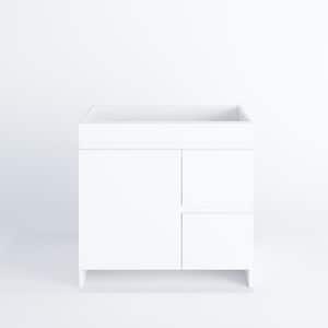 Mace 36 in. W x 20 in. D x 35 in. H Single Sink Bath Vanity Cabinet without Top in White Right-Side Drawers