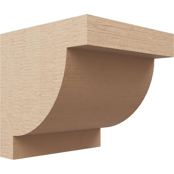 Ekena Millwork 8-in. x 8-in. x 8-in. Series 1 Wide Alpine Rough Cedar Woodgrain Timberthane Polyurethane Corbel, Primed Tan