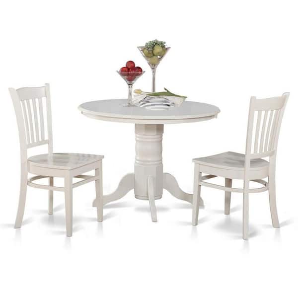 East West Furniture 5-Piece Buttermilk and Cherry Solid Wood Top - Dining Room Set - Seats 4