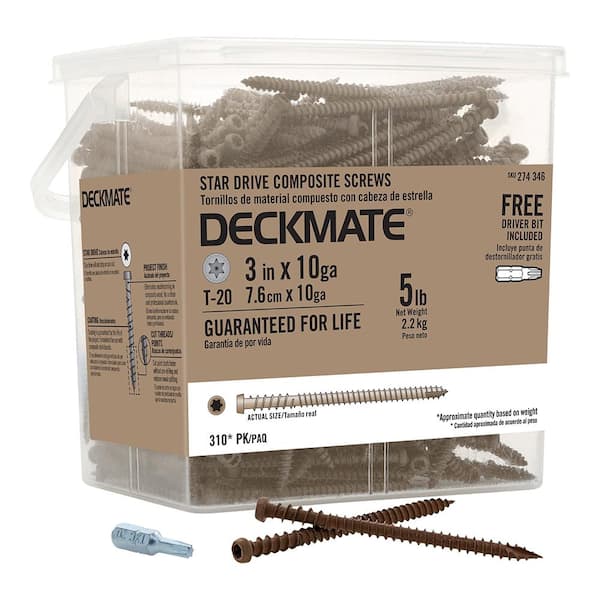 Deckmate #10 x 2-1/2 in. Star Pan-Head Composite Deck Screws 5 lbs.-Box (375-Piece)