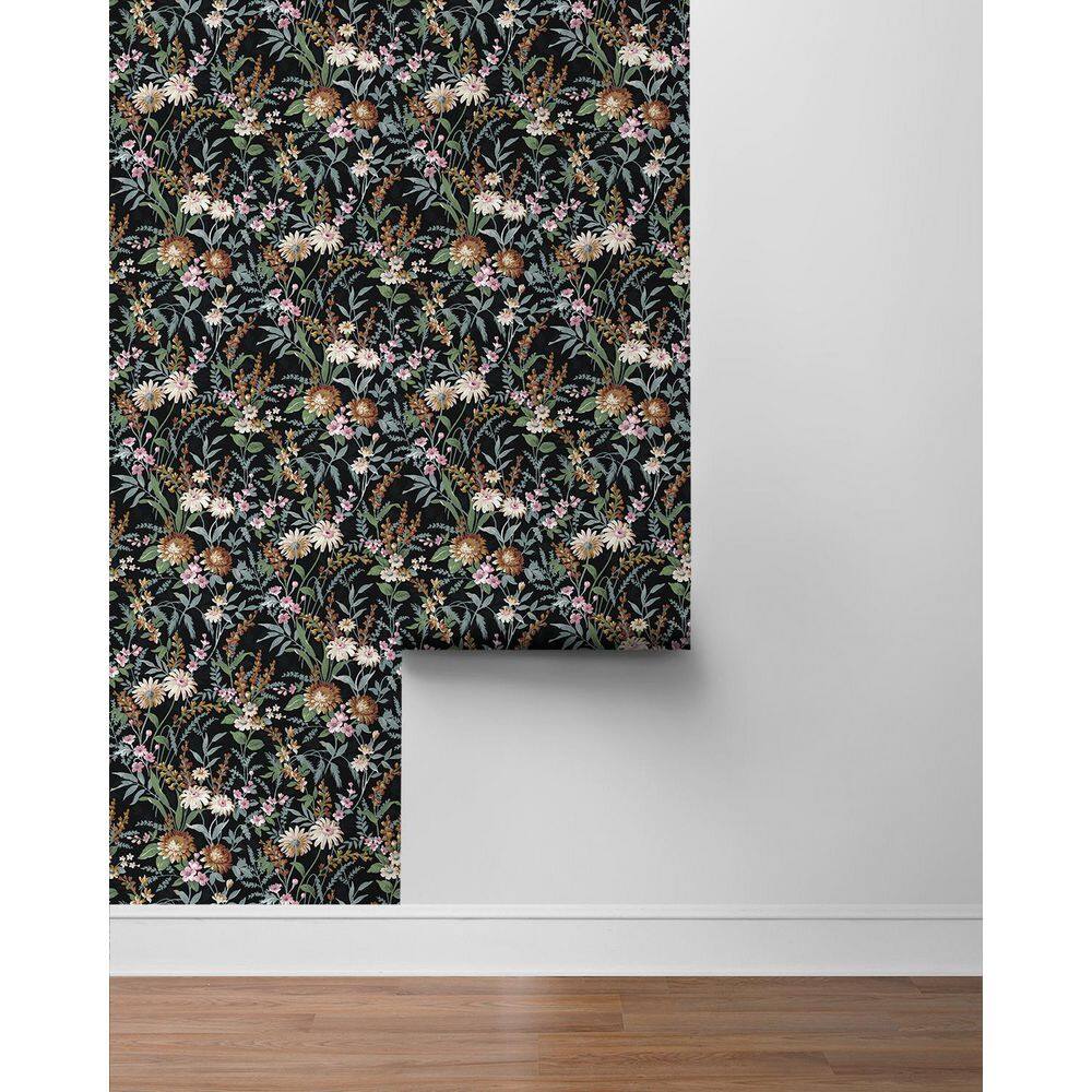 Onyx Vintage Floral Peel and Stick Wallpaper Roll
