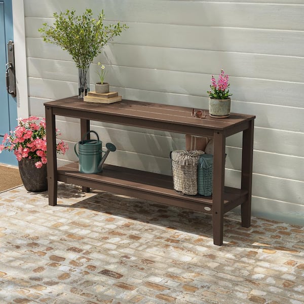 HR709 東海家具 New Mahogany Console Table 32 in. L Mahogany 30 in. H Rectangle Acacia Wood Console