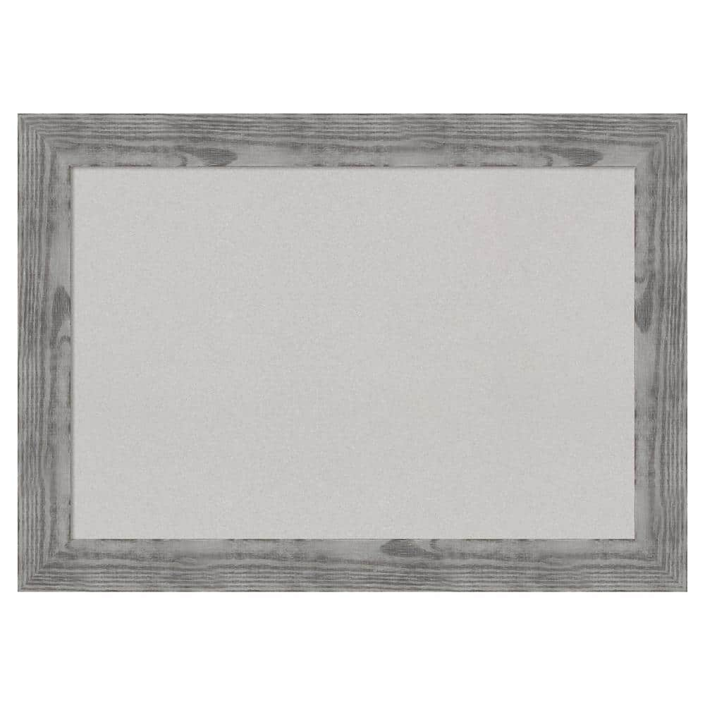 Amanti Art Bridge Grey Wood Framed Grey Corkboard 42 in. x 30 in ...