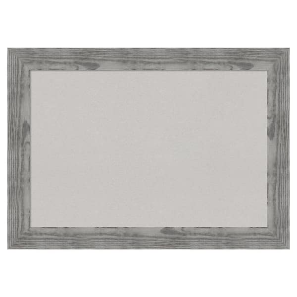 Amanti Art Bridge Grey Wood Framed Grey Corkboard 42 in. x 30 in. Bulletin Board Memo Board