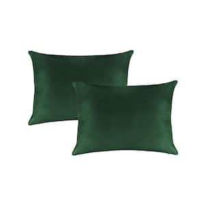 A1HC Waterproof Timber Green 12 in. x 20 in. Outdoor Throw Pillow Covers Set of 2