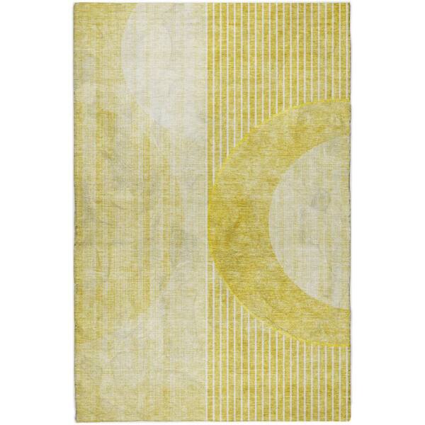 Dream Shag Premium Machine Washable Abstract ADS676 Wheat 9 ft. x 12 ft. Area Rug