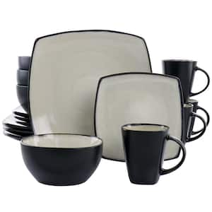 Soho Lounge 16-Piece In Sand Square Stoneware Dinnerware Set