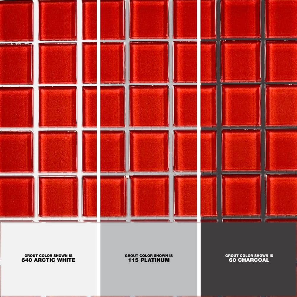 Red Glossy Glass 12x12 Square Mosaic Tile