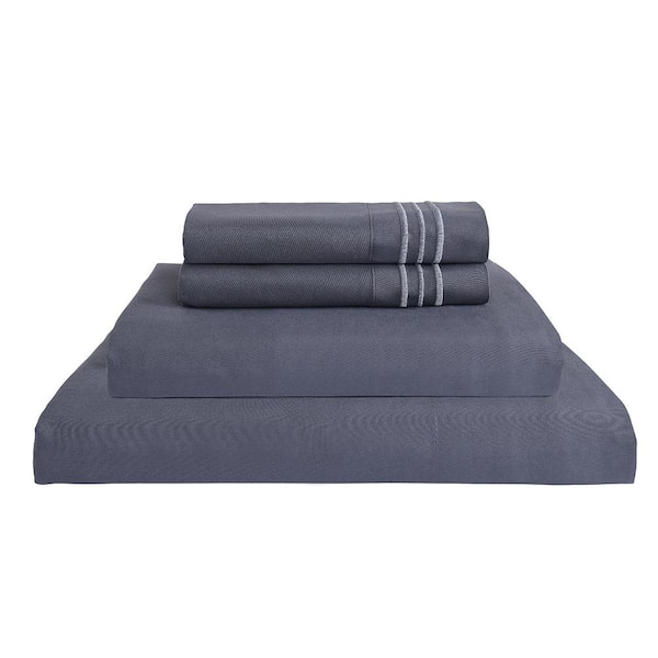 JML 4 Piece Dark Gray Microfiber King Bed Sheet Set