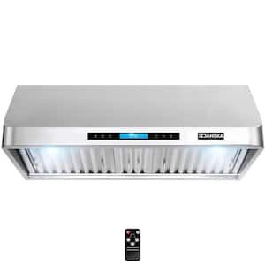 36 in. 900 CFM Ducted Under Cabinet Range Hood with Touch Display, LED Lights, and Permanent Filters in Stainless Steel
