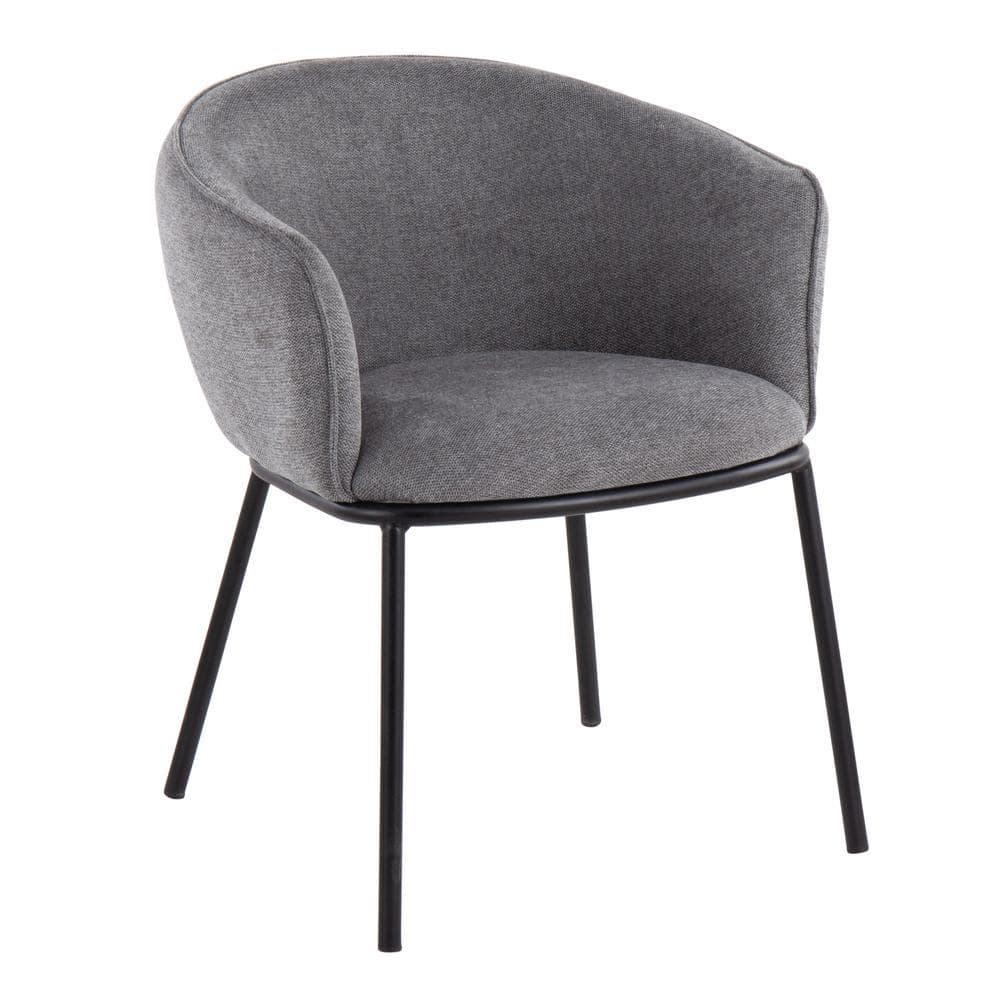 Lumisource Ashland Grey Fabric and Black Steel Arm Chair CH-ASHLAND ...