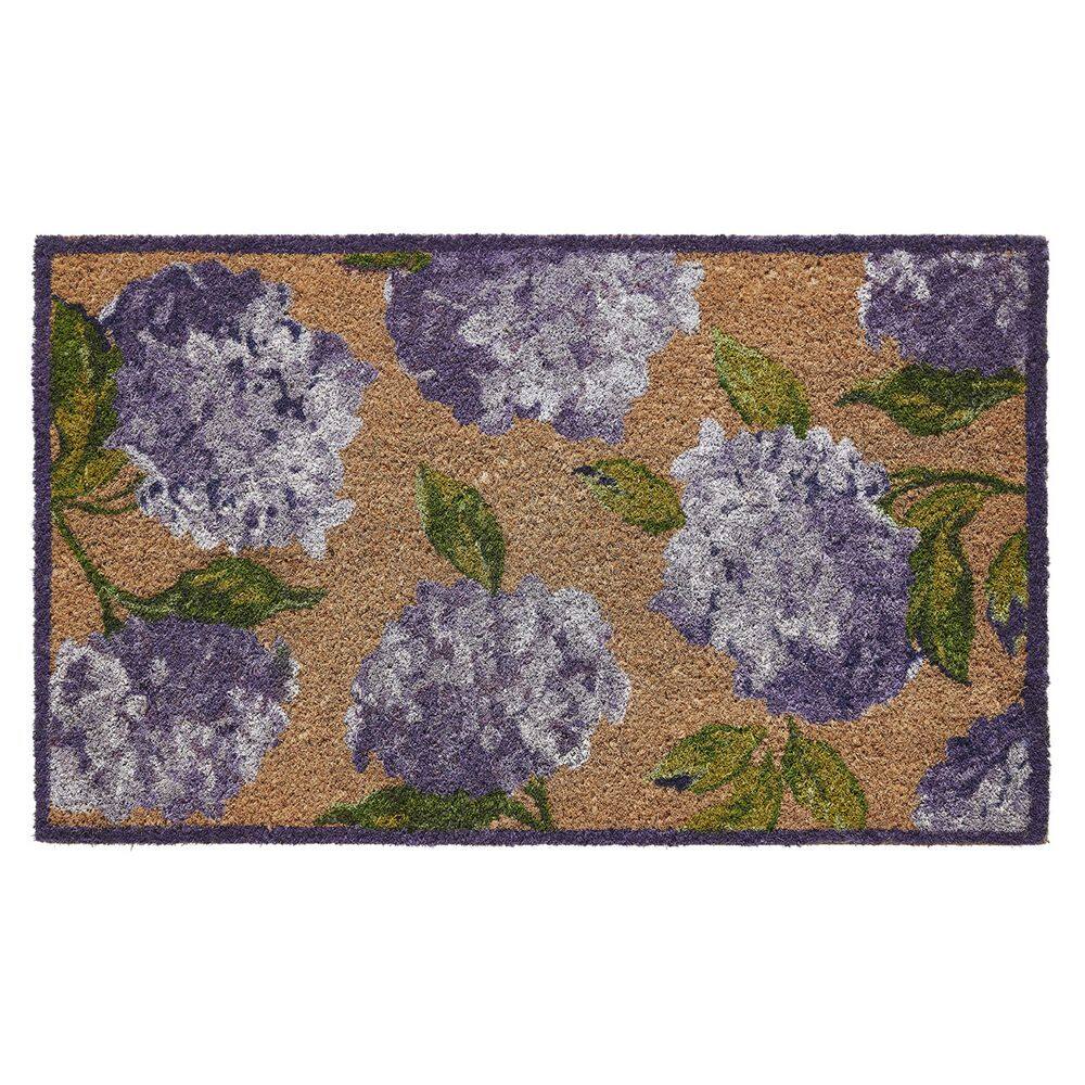 Hydrangea Purple 17.5 in. x 30 in. Coir Non-Slip Outdoor Door Mat price history on PriceWatchPro