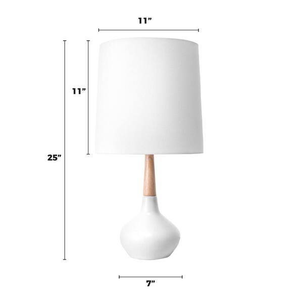 Nuloom Layton 25 In White Scandinavian, Scandinavian Table Lamp