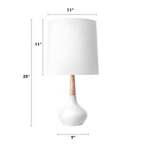 Layton 25 in. White Scandinavian Table Lamp with Shade