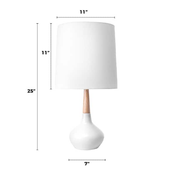 Layton 25 in. White Scandinavian Table Lamp with Shade