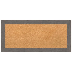 Rustic Plank Grey 33.38 in. x 15.38 in. Narrow Framed Corkboard Memo Board