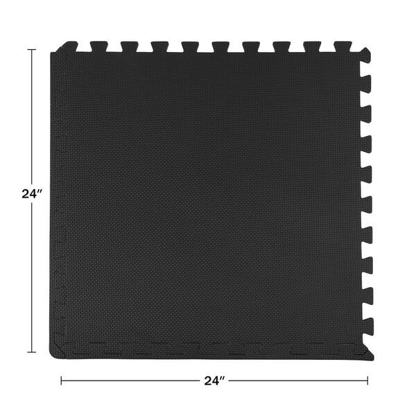Stalwart Interlocking Black 25 in. W x 25 in. L x 0.5 in Thick