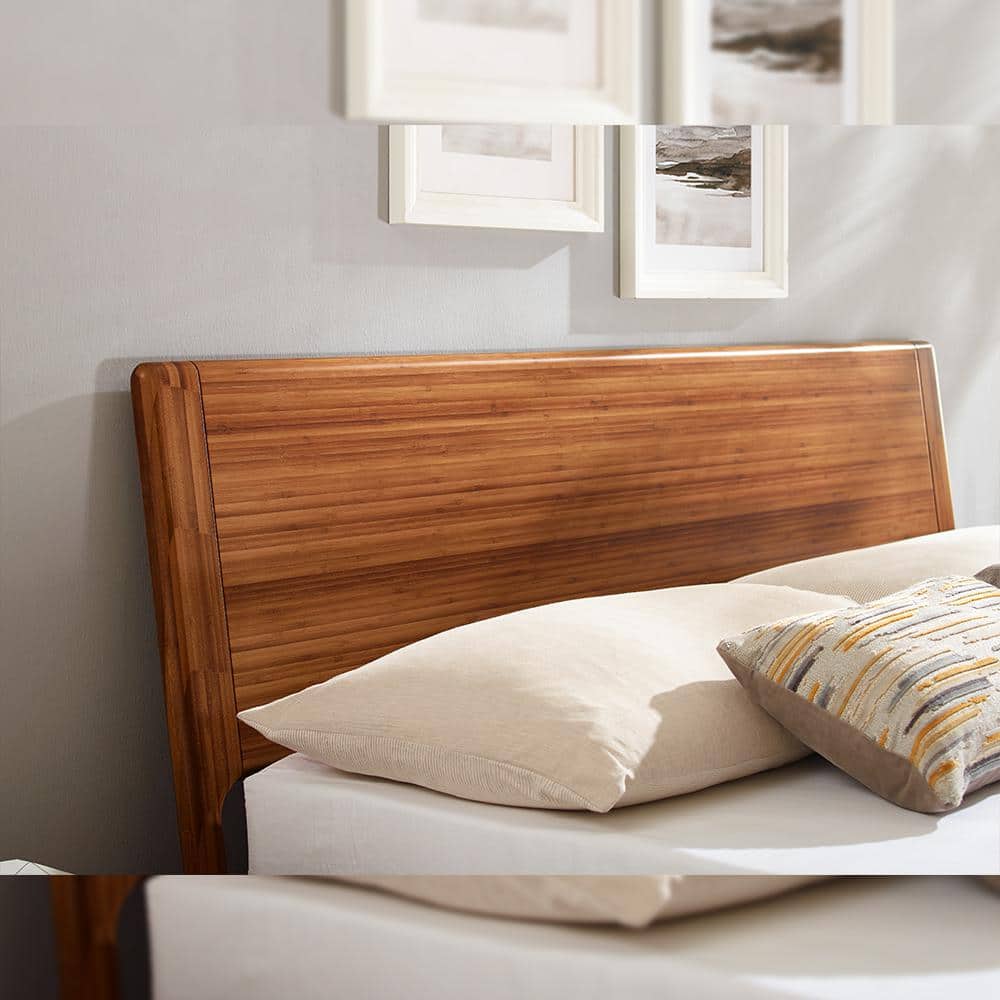 Ventura Amber King Platform Bed with Bamboo Frame and Metal Headboard
