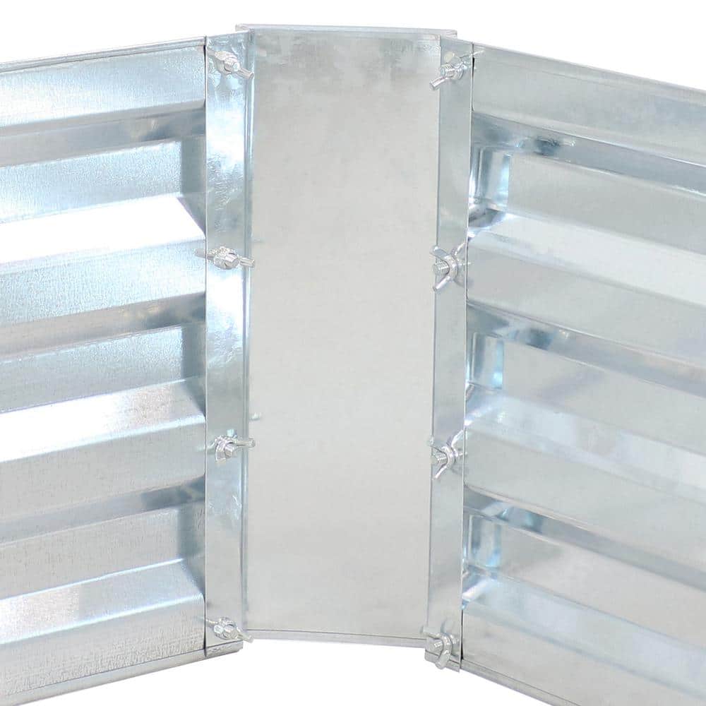 Silver Galvanized Steel Rectangular Raised Garden Beds, 48" L x 11.75" H, 2-Pack