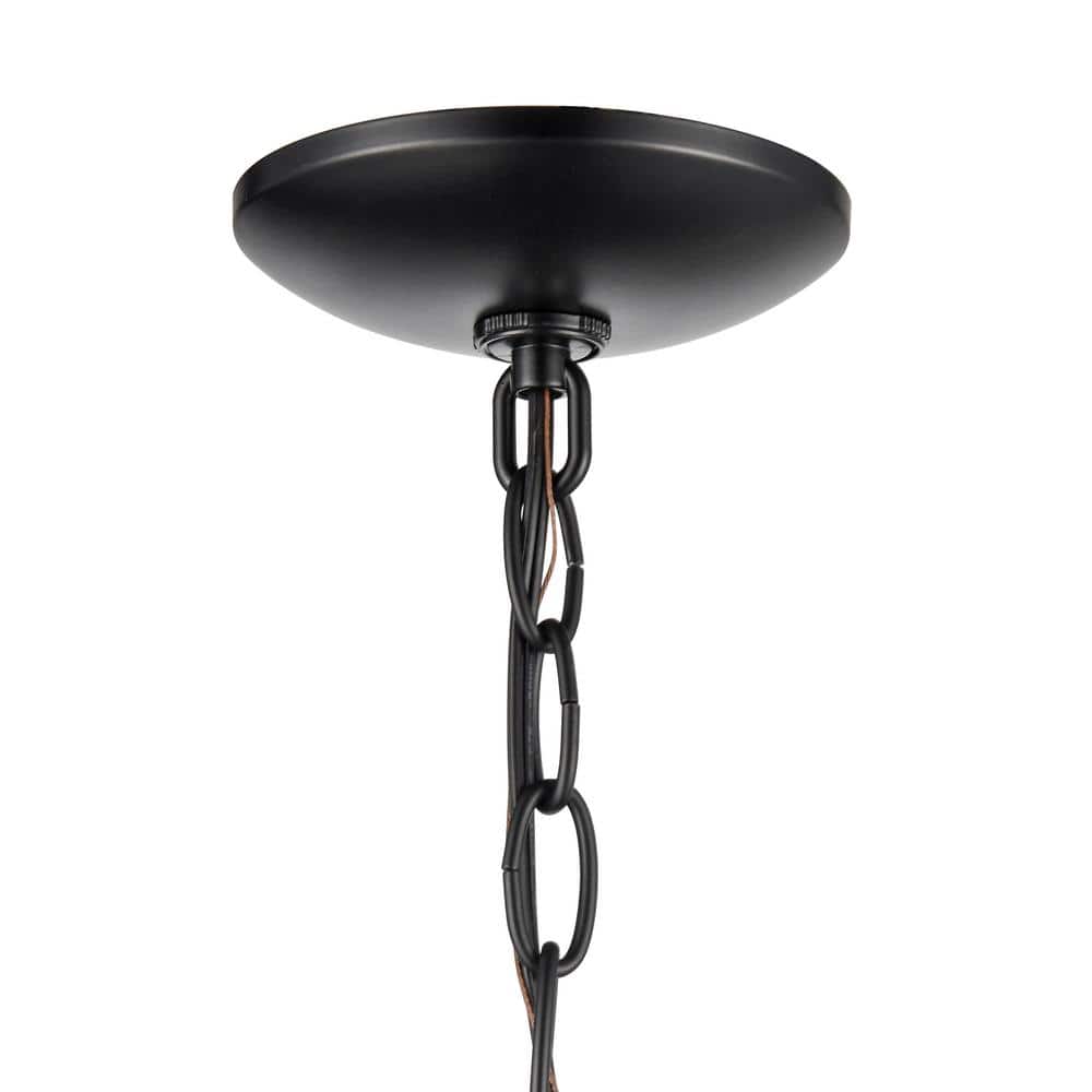 Matte Black 3-Light Metal Pendant Light