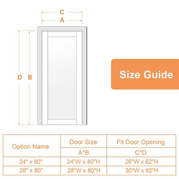 28 in. x 80 in. Solid Core MDF 1/2 Frosted Glass, Manufactured Wood Primed White Interior Door Slab for Pocket Door