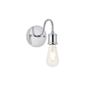 Timeless Home Sofia 4.7 in. W x 5.3 in. H 1-Light Chrome Wall Sconce