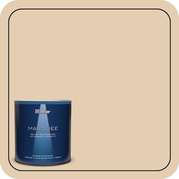 BEHR MARQUEE 1 qt. Home Decorators Collection #HDC-AC-09 Concord Buff Satin Enamel Interior Paint & Primer