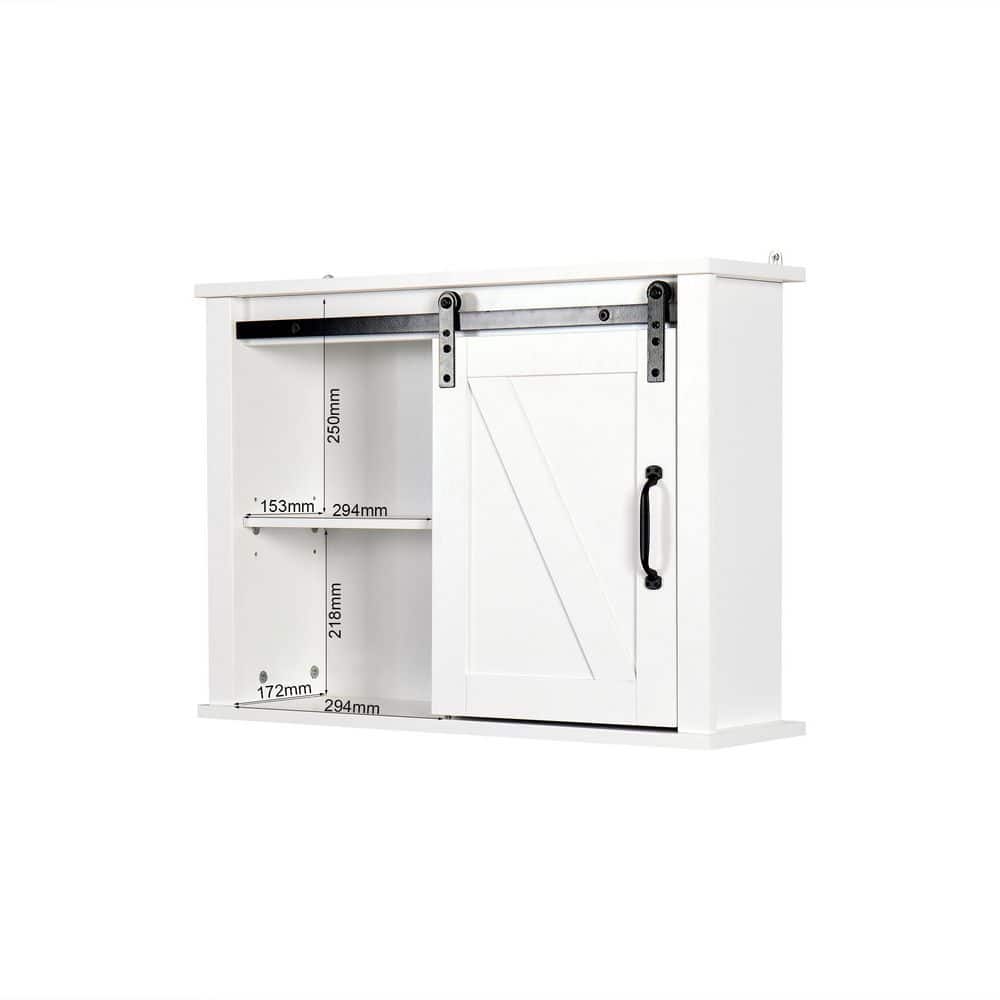 19.68 in. H x 27.16 in. W x 7.8 in. D White MDF board Bathroom Storage Uppe