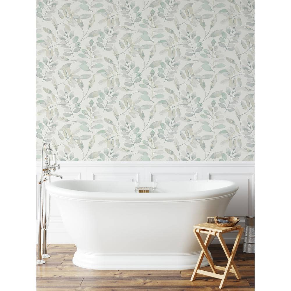 White and Off-White 3D Botanical Peel and Stick Wallpaper