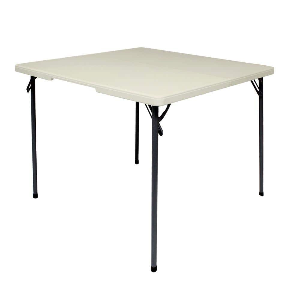 Enduro 35 In Earth Tan Plastic Portable Folding Card Table Ta3535f06 The Home Depot