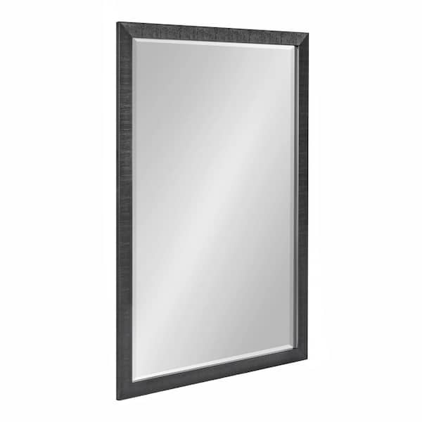 Kate and Laurel Reyna 24.00 in. W x 36.00 in. H Black Rectangle Modern Framed Decorative Wall Mirror