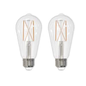 60W Equivalent Warm White Light ST18 Dimmable LED Filament Light Bulb (2-Pack)