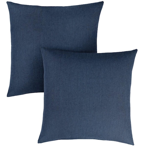 SORRA HOME Sunbrella Spectrum Indigo Outdoor Knife Edge Throw Pillows (2-Pack)