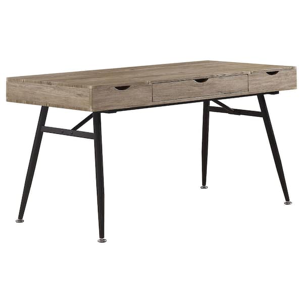 Coaster Rafael 47.25 in. Rectangular Rustic Driftwood and Dark Bronze 1-Drawer Writing Desk
