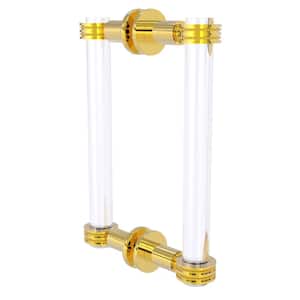 Clearview 8 in. Back to Back Shower Door Pull with Dotted Accents in Polished Brass