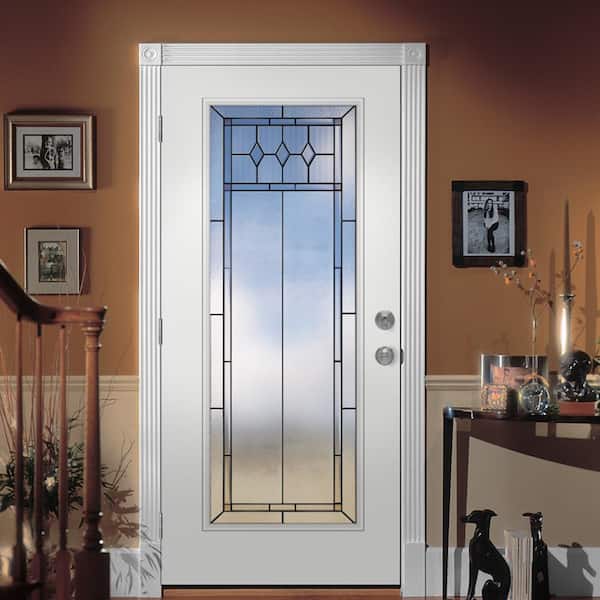 JELD-WEN 36 in. x 80 in. Full Lite Mission Prairie Primed Steel Prehung  Right-Hand Inswing Front Door w/Brickmould THDJW166700611 - The Home Depot