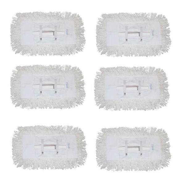 Ti-Dee American 12 in. Dust Mop with 5 in. x 12 in. Tie on Mop Head (6-Pack)