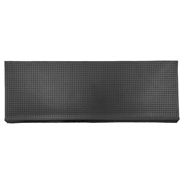 Ottomanson Easy clean, Waterproof, Low Profile Non-Slip Indoor/Outdoor Rubber Stair Treads, 10 in. x 30 in. (Set of 5), Black Nib