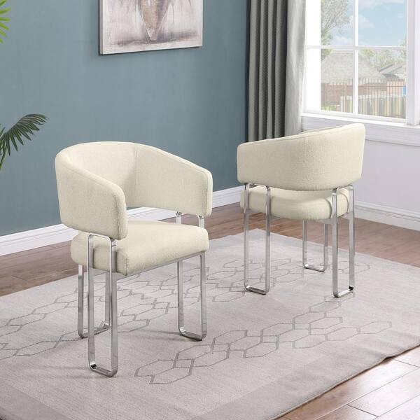 Best Quality Furniture Herly Cream Grey Color Teddy Boucle Fabric