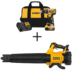 20V MAX XR Cordless Brushless 1/2 in. Drill/Driver, Brushless Handheld Blower, (1) 20V 5.0Ah Battery, and Charger