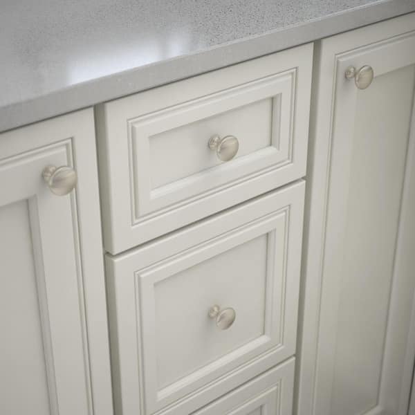 Round 1-3/16 in. (30 mm) Classic Satin Nickel Round Cabinet Knob
